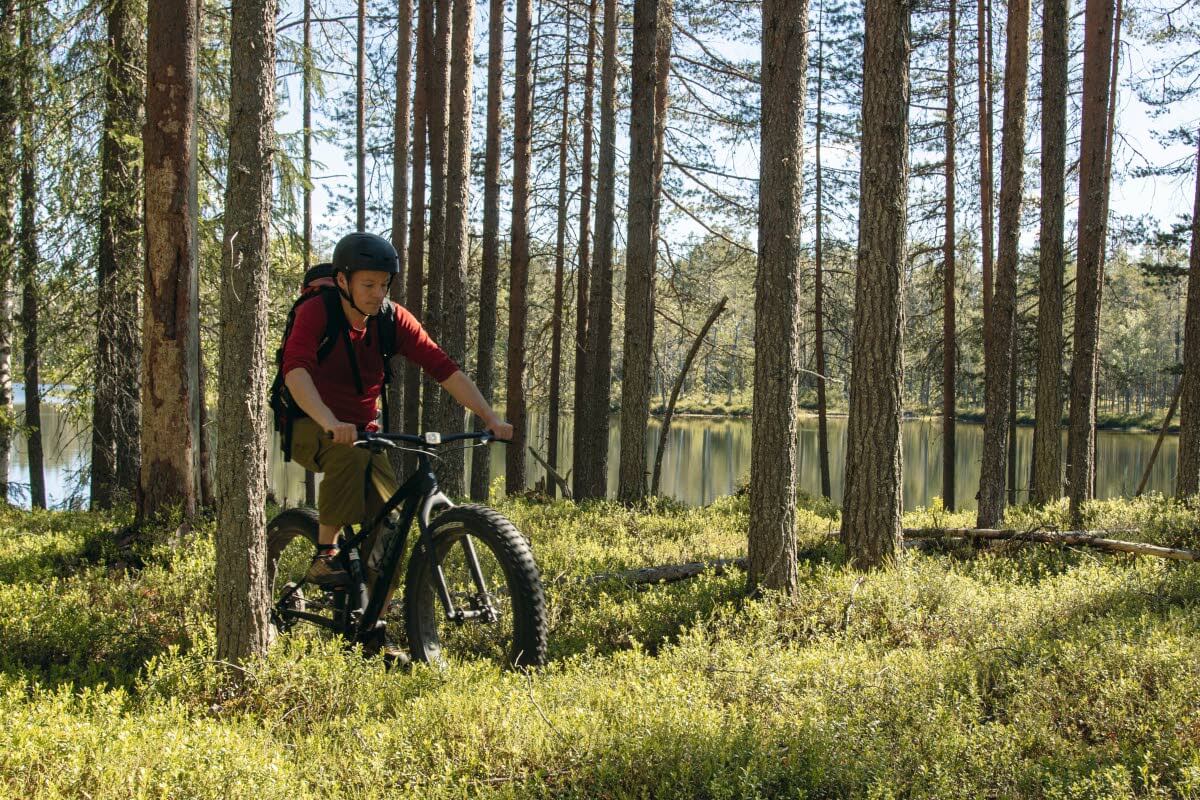 Sininen saavutus (50 km) kiertää koko kansallispuiston oikeastaan Julma-Ölkyn rotkomaisemia lukuun ottamatta. Se on reiteistä vaativin ennen kaikkea pituutensa, mutta tietyiltä osin myös maastonsa puolesta. Kuva: Tapani Leppänen.