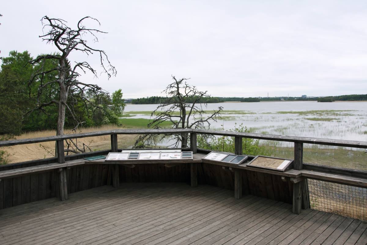 Kivinokan luontopolun päästä löytyy lintulava, jolta avautuu hieno näkymä Vanhankaupunginlahdelle