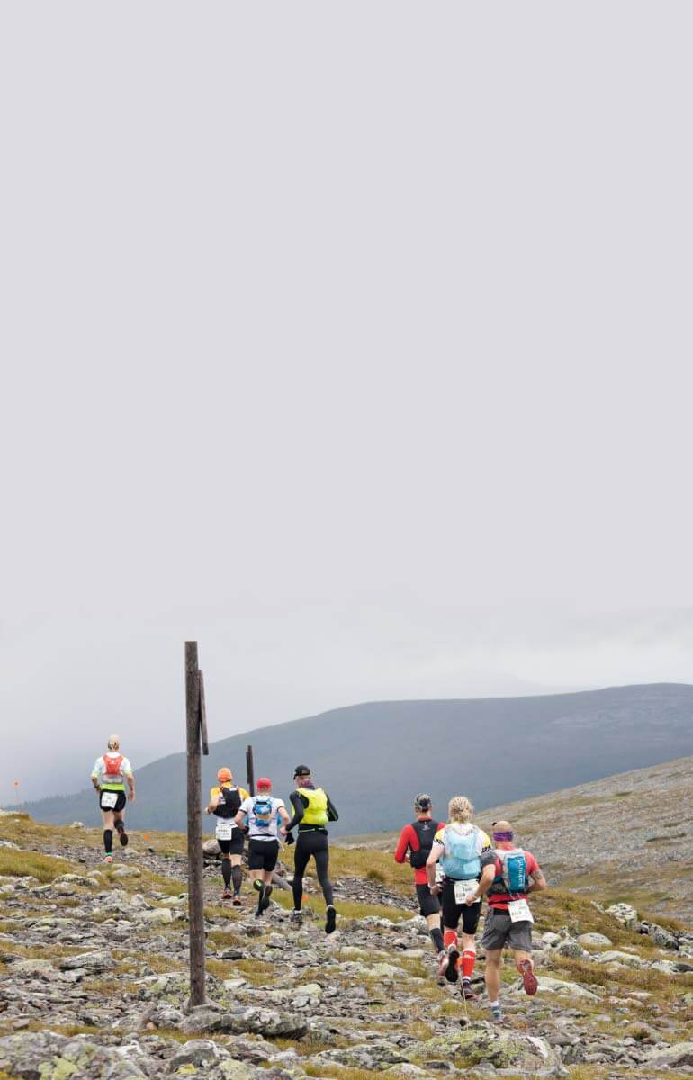 Polkujuoksijoilta kysytään tarkkaavaisuutta kivikkoisella vaellusreitillä Pallastuntureiden korkeimmilla kohdilla
