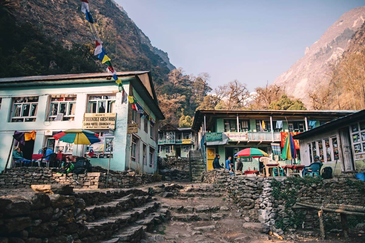 Lama Hotel on suosittu levähdyspaikka matkalla Kyanjin Gompaan. Kuva: Marinella Himari.