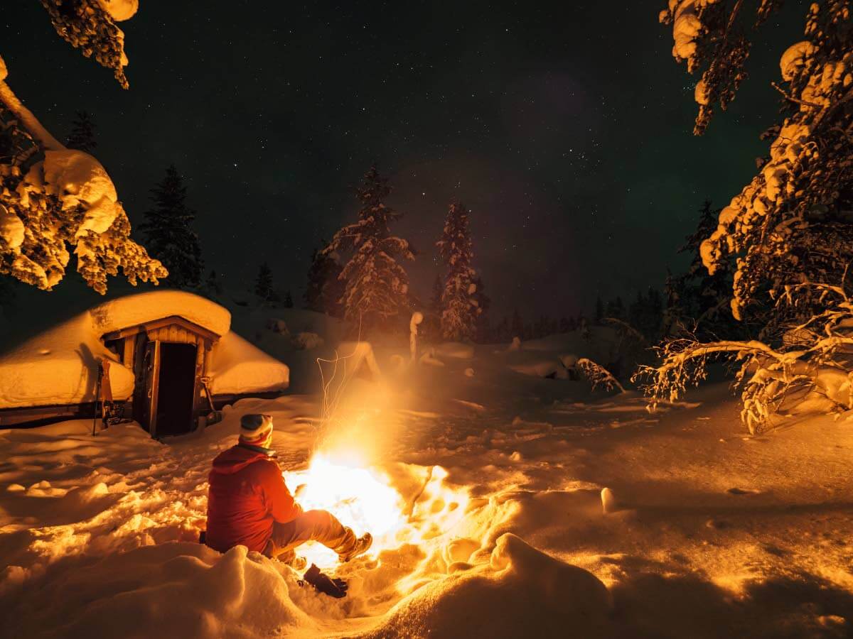 Vajaa puolet kertoi retkeilevänsä myös talvella. Tosin talvella retkeily painottuu päiväretkiin. Kuva: Sampsa Sulonen.