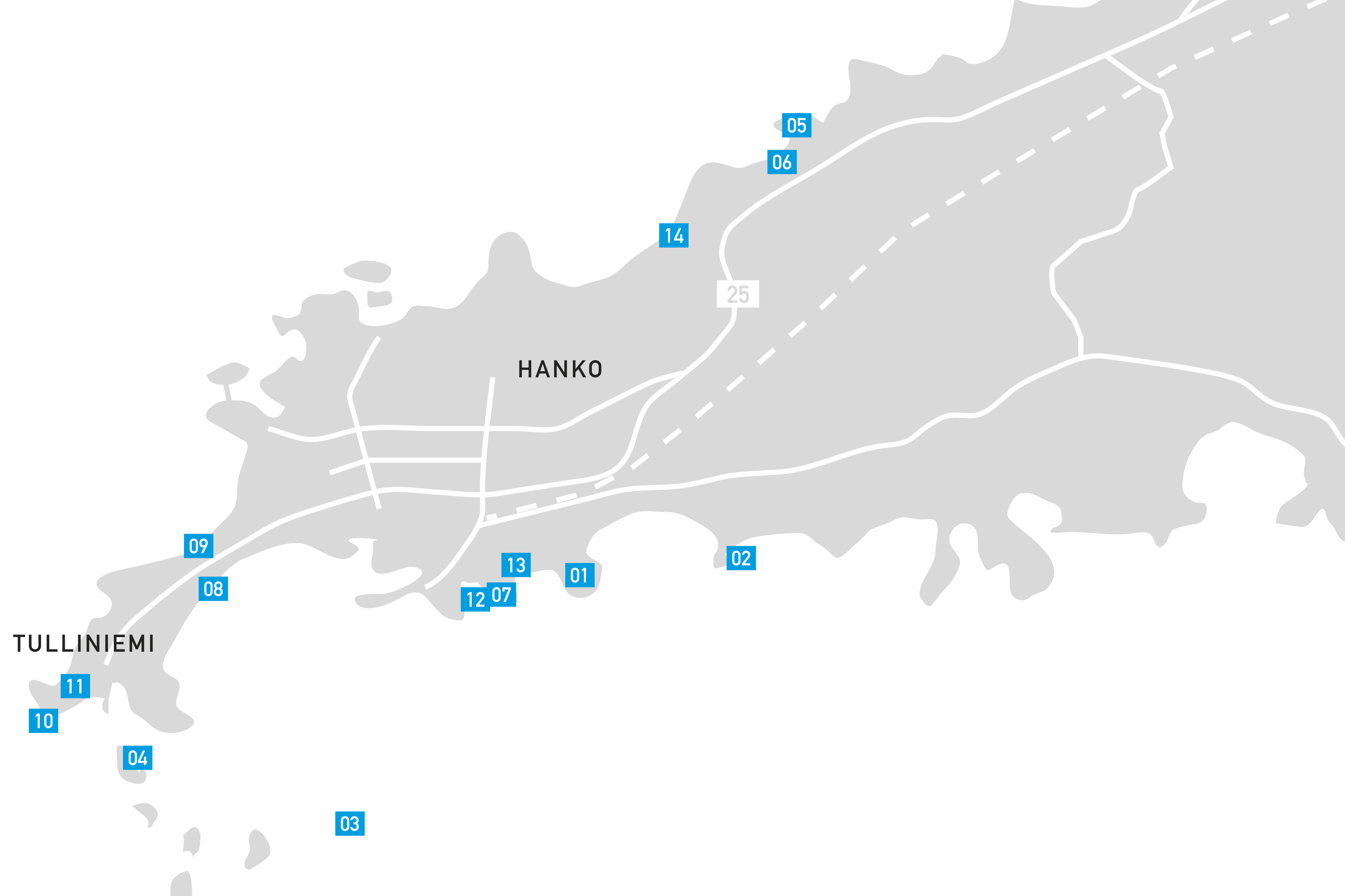 Furunäsissä on upean rannan lisäksi laavu, jossa voi evästellä. (Kuva: Panu Könönen),Neljän tuulen tuvan kallioilla voi nauttia meren tuoksusta. (Kuva: Panu Könönen),Gustavsvärnin linnoitus- ja majakkasaari. (Kuva: Panu Könönen),Gustavsvärnin linnoitus- ja majakkasaari. (Kuva: Panu Könönen),Hauensuolen suojaisan luonnonsataman kallioihin ovat merenkävijät aikojen saatossa kaivertaneet vaakunoita, merkkejä ja tarinoita odotellessaan purjehduskelin parantumista. (Kuva: Panu Könönen),Haliaksen lintuasemalla oli toukokuussa rangastus käynnissä. (Kuva: Panu Könönen),Mykistävän luonnon lisäksi Tulliniemi kätkee sisäänsä sotahistoriaa, mm. kymmenittäin lahoavia Saksan armeijan parakkeja. (Kuva: Panu Könönen),Uddskatanilla sijaitsee Suomen eteläisin kärki. (Kuva: Panu Könönen),Hangon rannoilla on ihana lenkkeillä. (Kuva: Panu Könönen)