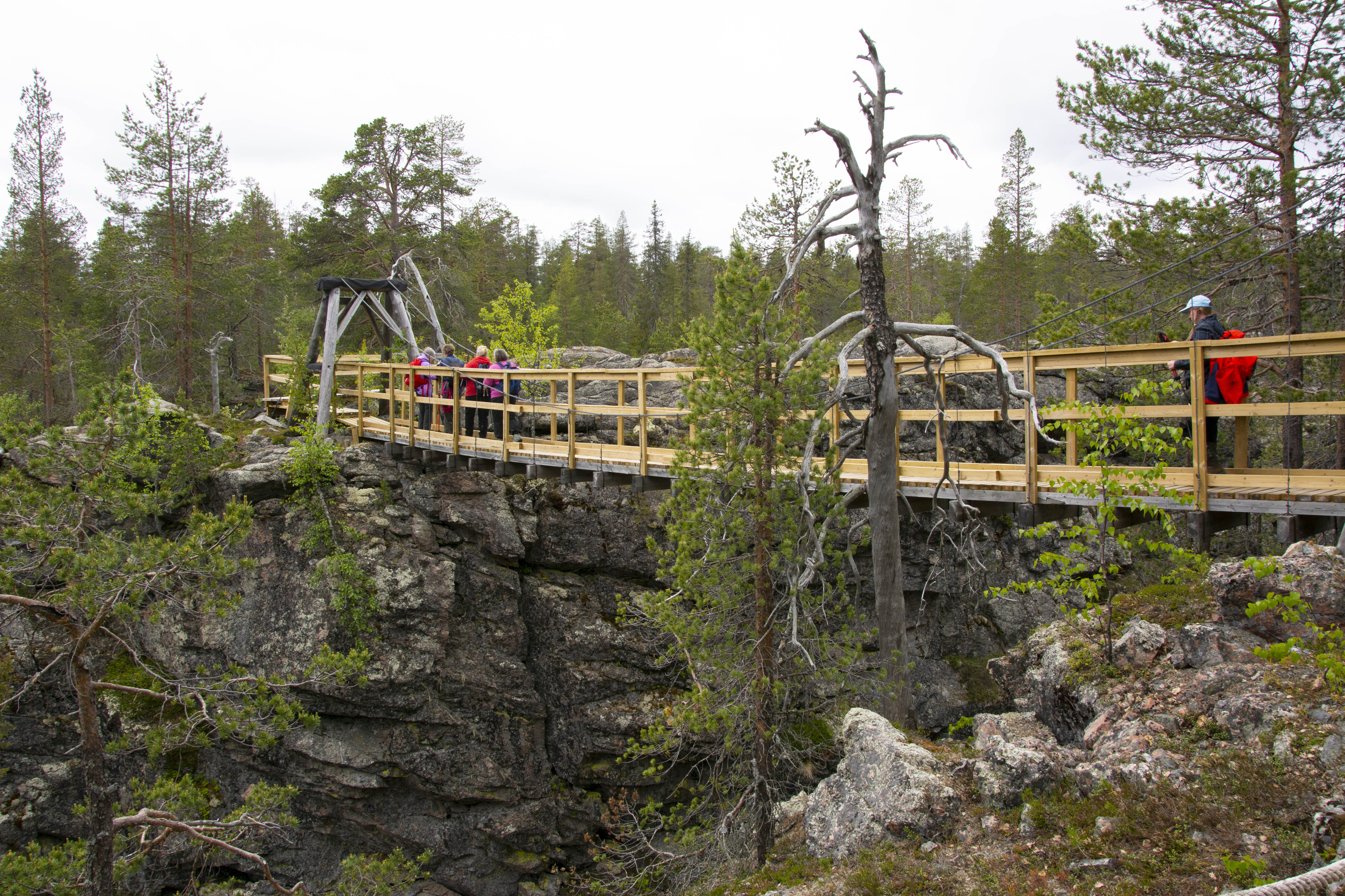 Pirunkurua voi ihailla riippusillalta.