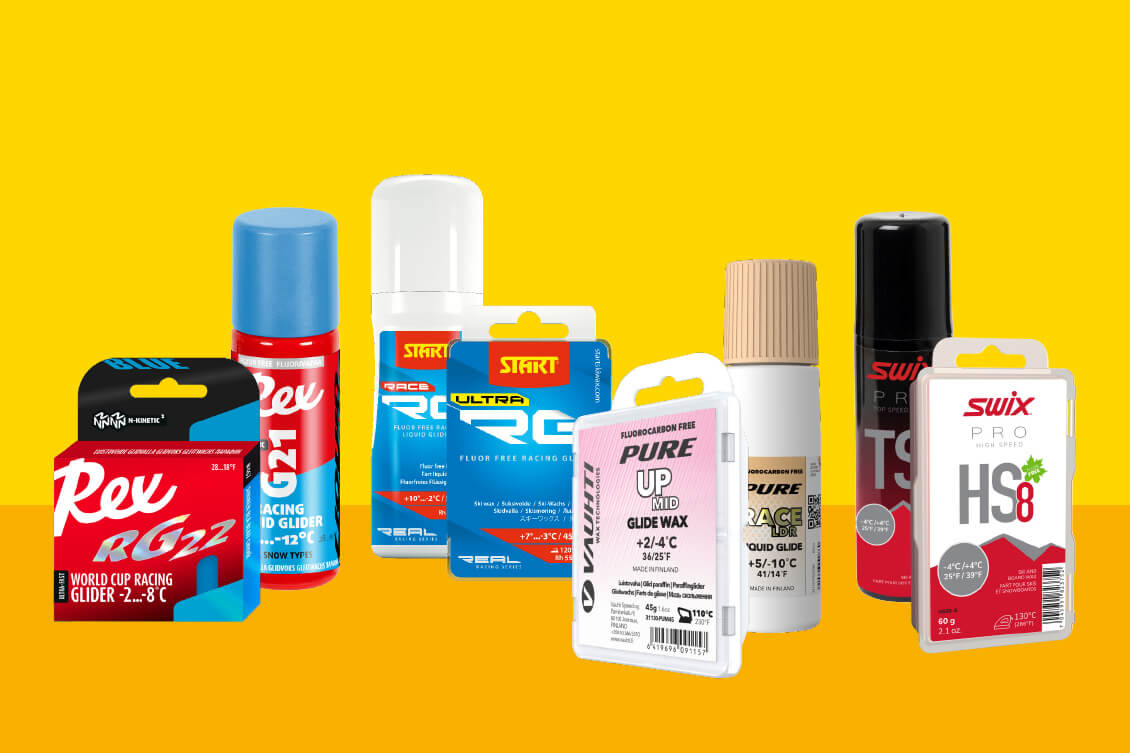 [02] Fluorittomat: Rex N-Kinetic, Start RG, Vauhti Pure ja Swix Pro.