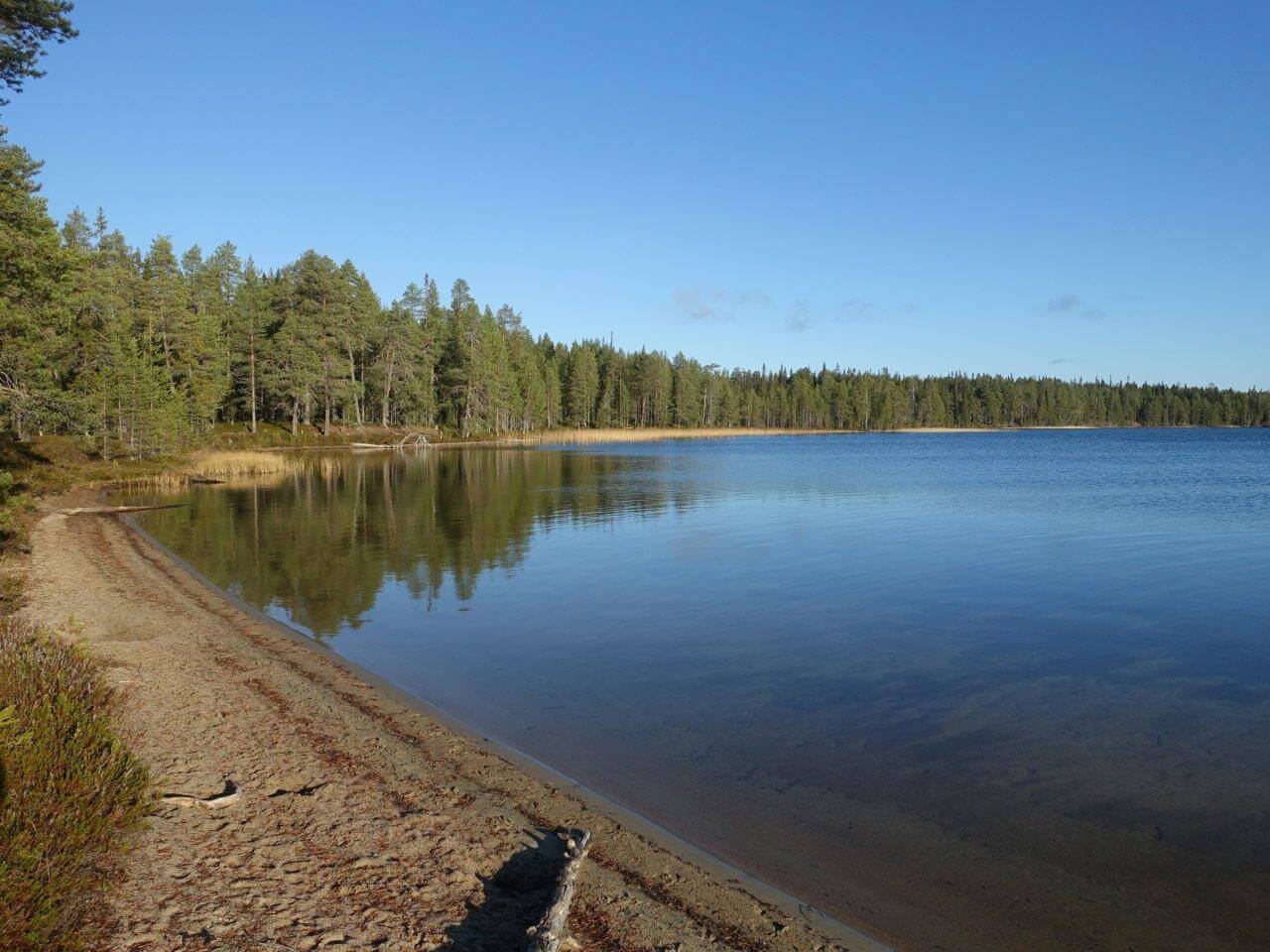 Hirsiniemen reitin varressa hiekkarannat kutsuvat pulahtamaan.