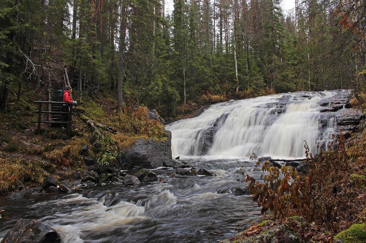 Korouoman luoteisosaan laskevan Kurttajoen [12] Koivuköngäs syntyi uittoaikakaudella. Kuva: Jouni Laaksonen.