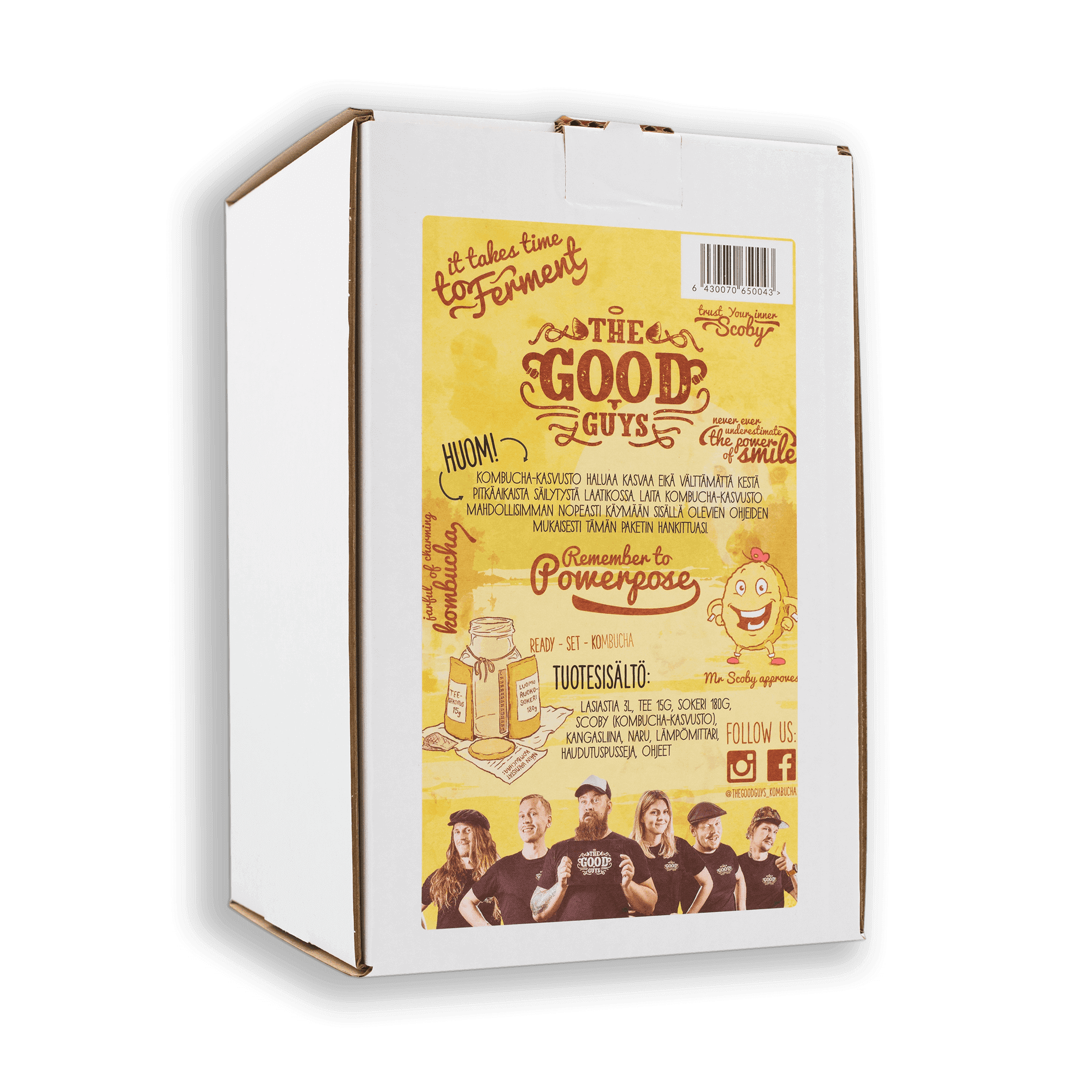 The Good Guys Kombuchan aloituspakkauksen avulla voit valmistaa itse terveellistä virkistysjuomaa treenien kylkeen.
