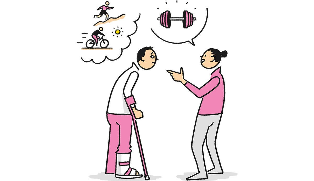 Kuvitus: Timo Leppänen,Julia Järvimäki toimii lääkärinä Helsingin urheilulääkäriasemalla. Kuva: HULA.