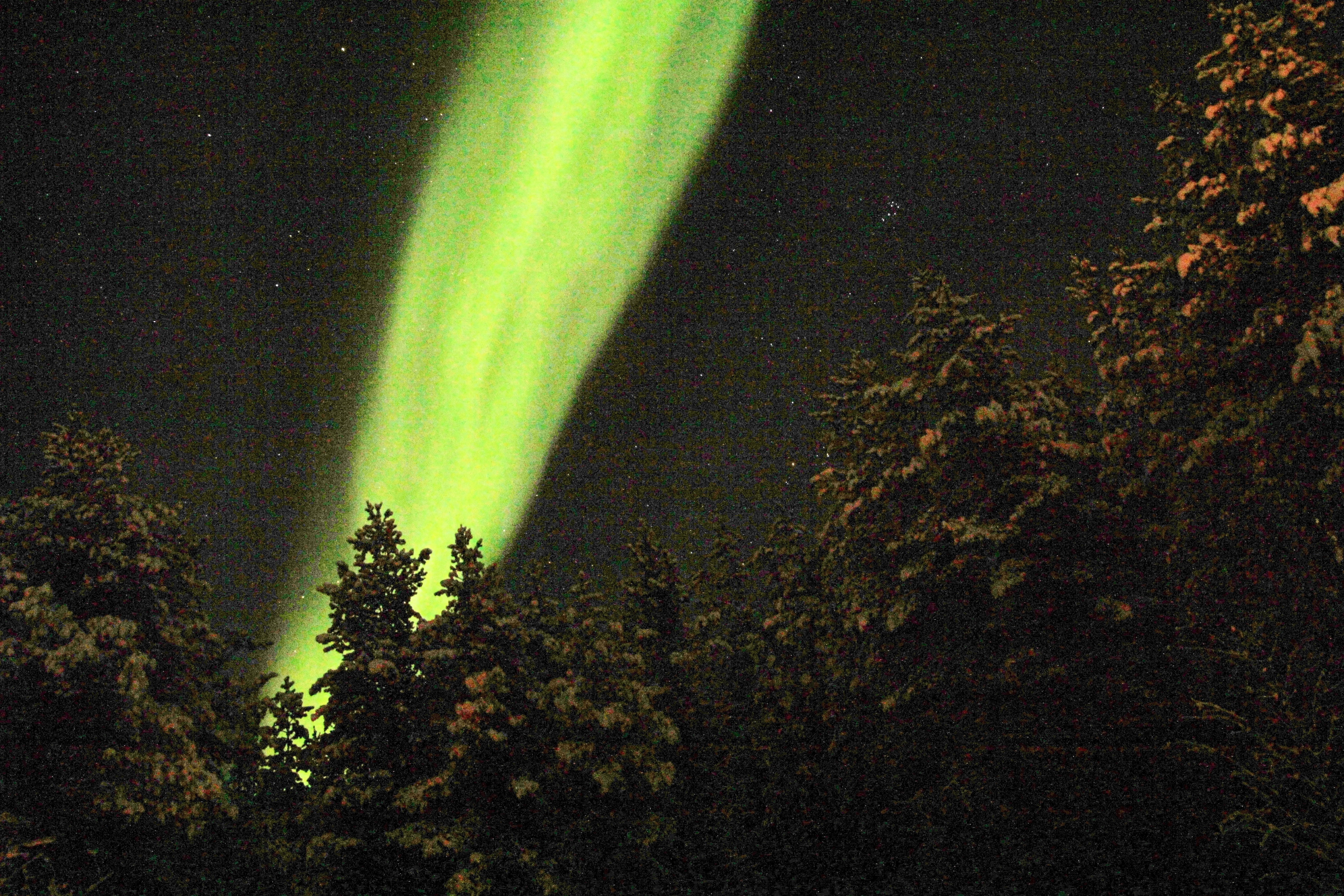 Pohjoisen pallonpuoliskon revontulivyöhyke ympäröi geomagneettista napaa, jonka sijainti on pysyvämpi kuin alati liikkuvan magneettinavan. Kuva: Matti Mela.