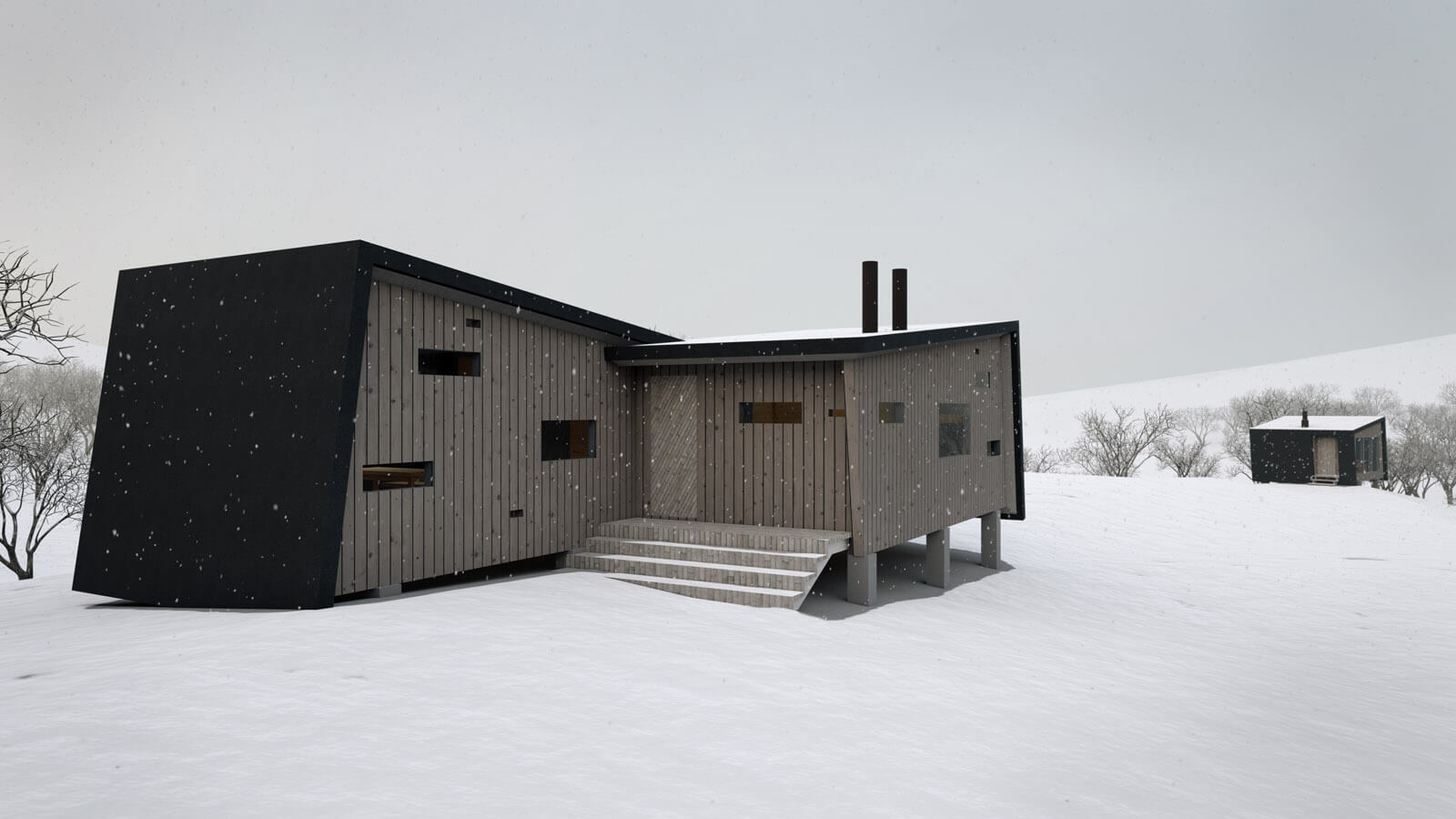 Muotokieli on päivitetty nykyaikaan. Sitä ovat ohjanneet luonnon olosuhteet. Kuvat: Manu Humppi,Näkymä Rautulammen kaikista tulevista rakennuksista.