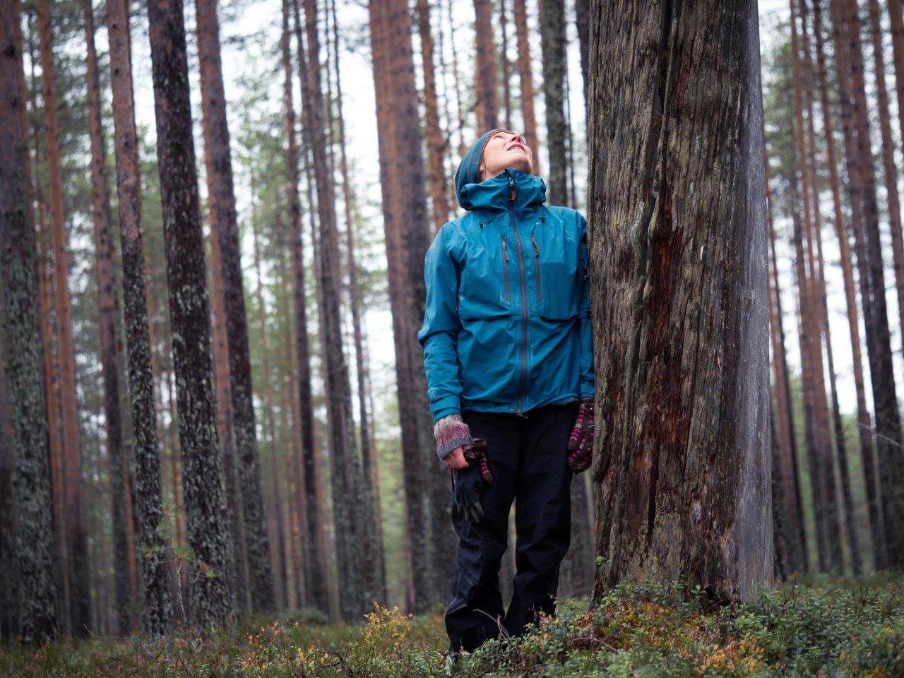 Patvinsuon kansallispuistossa honkien huminoita kuuntelemassa. Vai oliko ääni sittenkin karhun vihellys? Kuva: Terhi Ilosaari.
