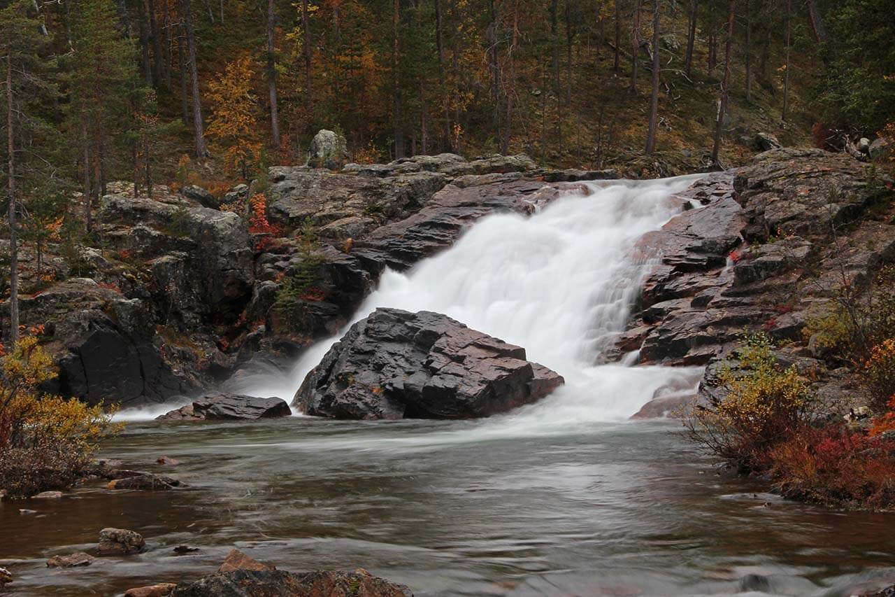 [06] Ravadasköngäs kohisee Lemmenjoen kansallispuistossa. Kuva: Jouni Laaksonen.