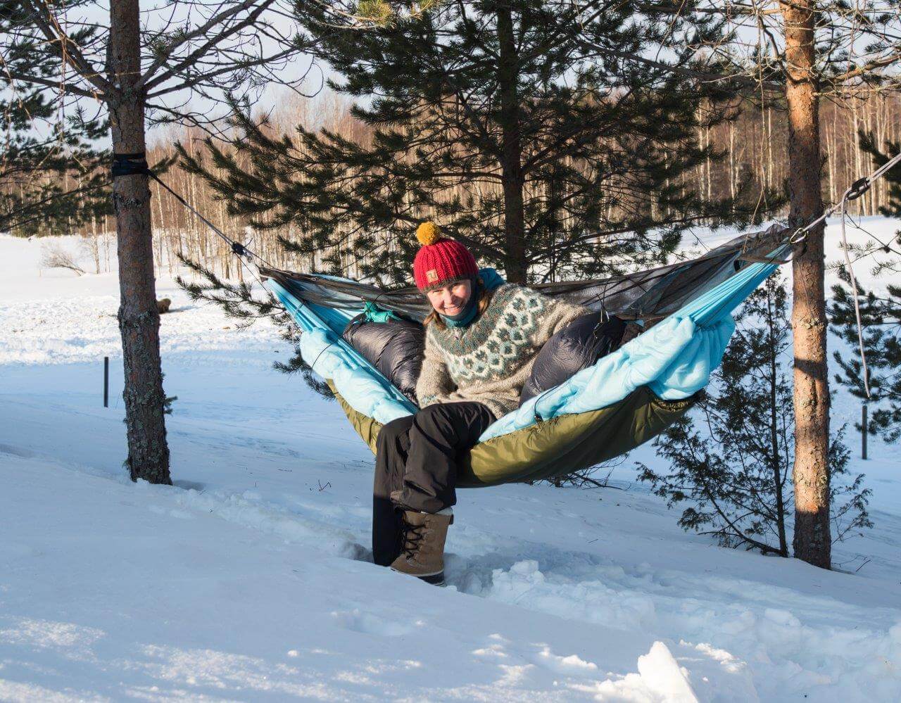 Riippumatto on talvellakin mainio majoite.